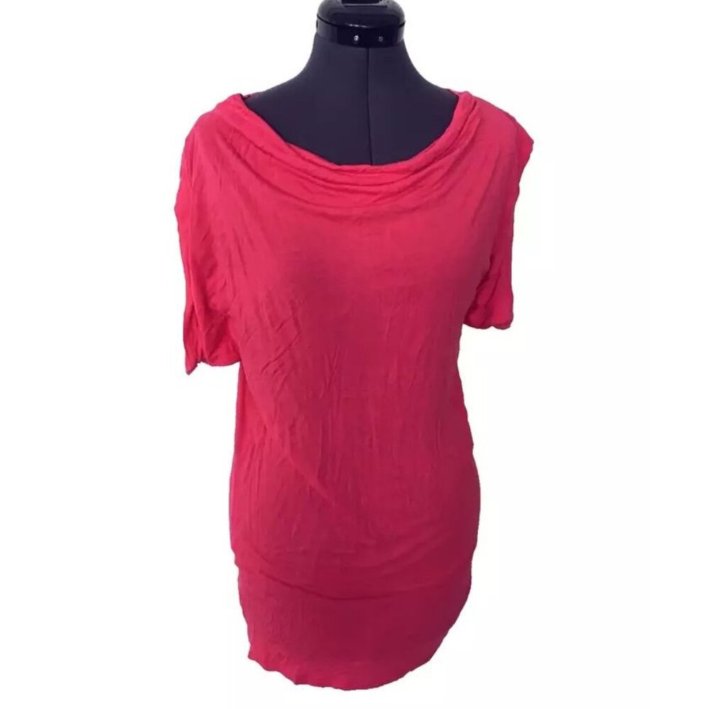 EYN Brand Coral Pink Women's Short Sleeved Top, Size Small